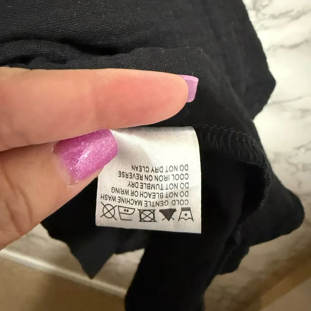 Princess Polly Black Puff Sleeve Mini Sundress Size 2 - Picture 3 of 7